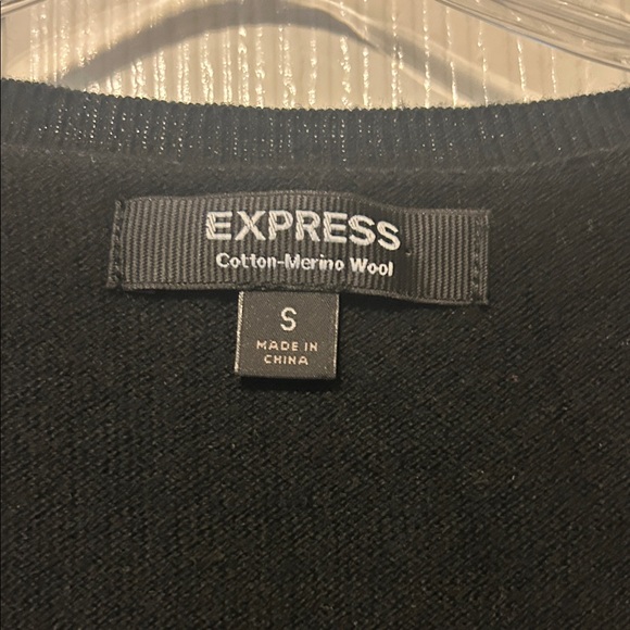 Express Black, gray and red Sweater Vest. Cotton merino wool. Small. - Picture 2 of 4